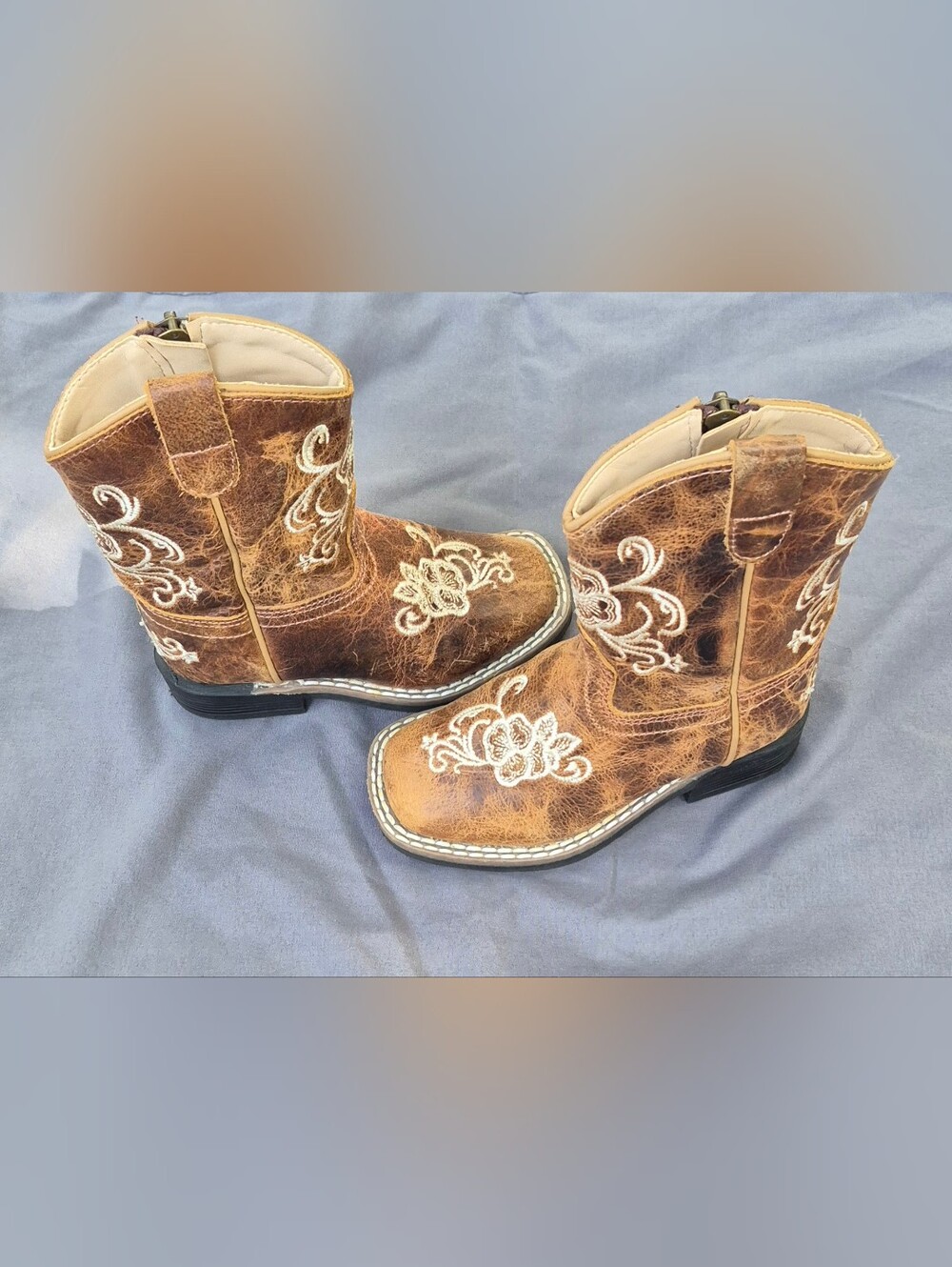 Shyanne Toddler Girls' Little Bitty Lasy Western Boots - Broad Square Toe - Size